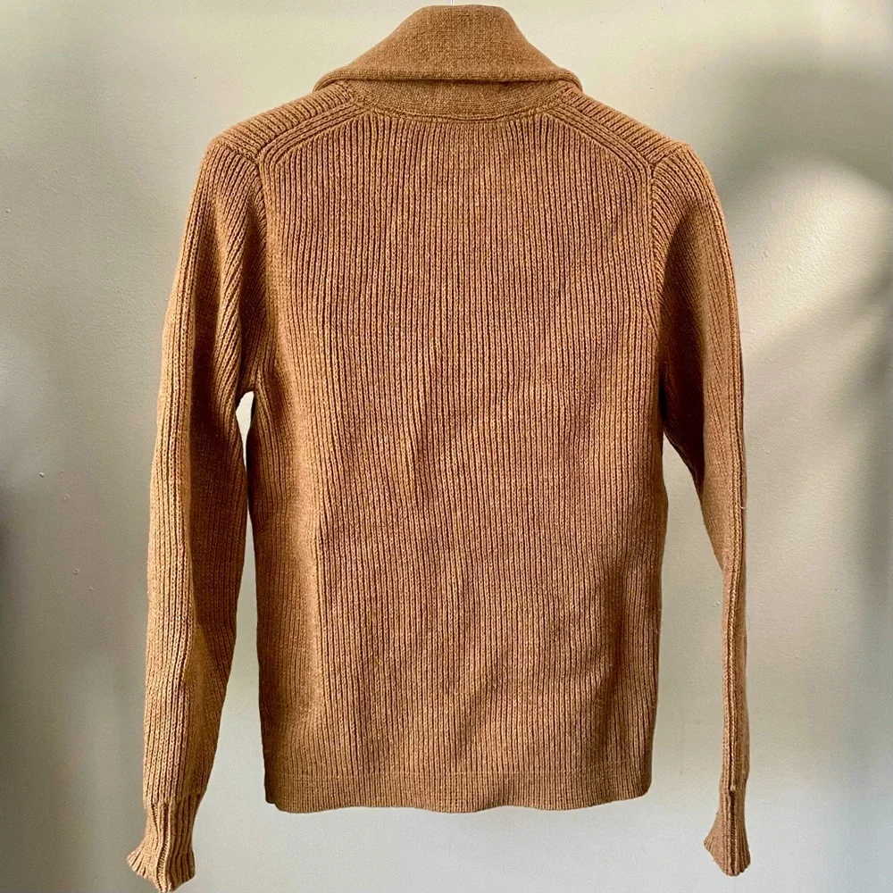 J. Crew Brown Shawl Collar Ribbed Cardigan